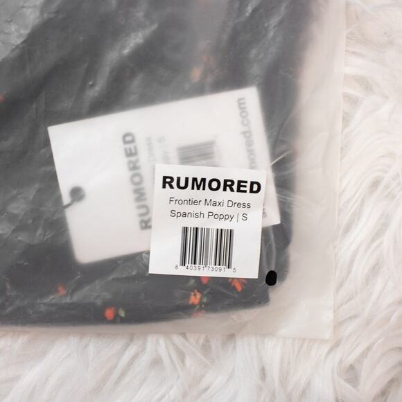 Rumored Black Floral Lace Evening Maxi Dress Small Frontier Spanish Poppy Party - Picture 5 of 5